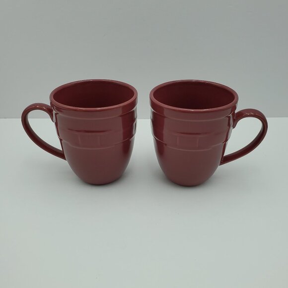 Longaberger Woven Traditions Paprika Jumbo Mugs Large Oversized Soup Coffee Mugs - Picture 2 of 9